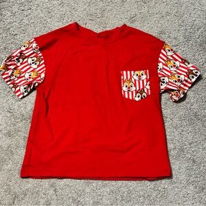 Red Men Shirt with Cartoon Print